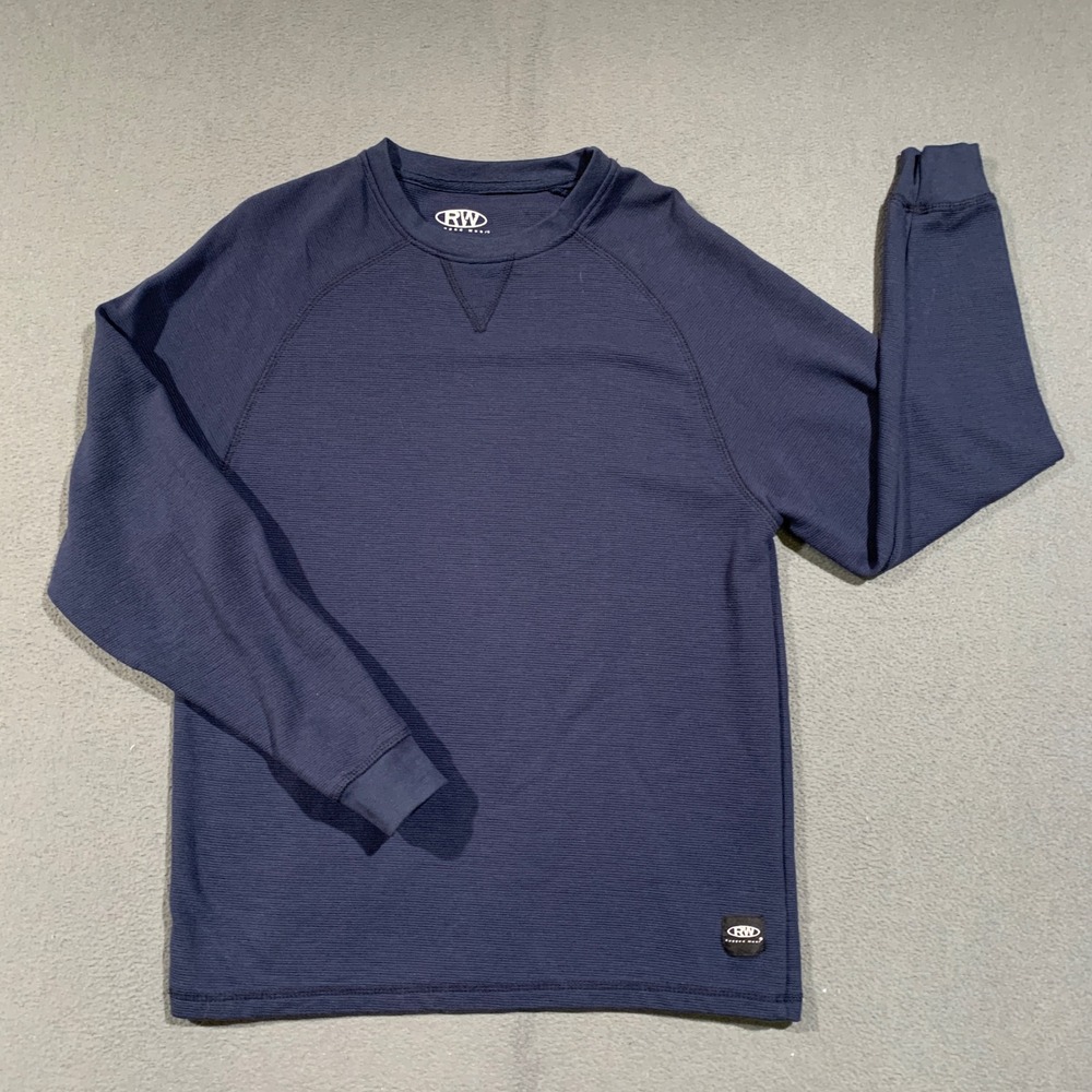 Rugged Wear Thermal Shirt Mens Medium Navy Blue Waffle Knit Raglan Gorpcore Work